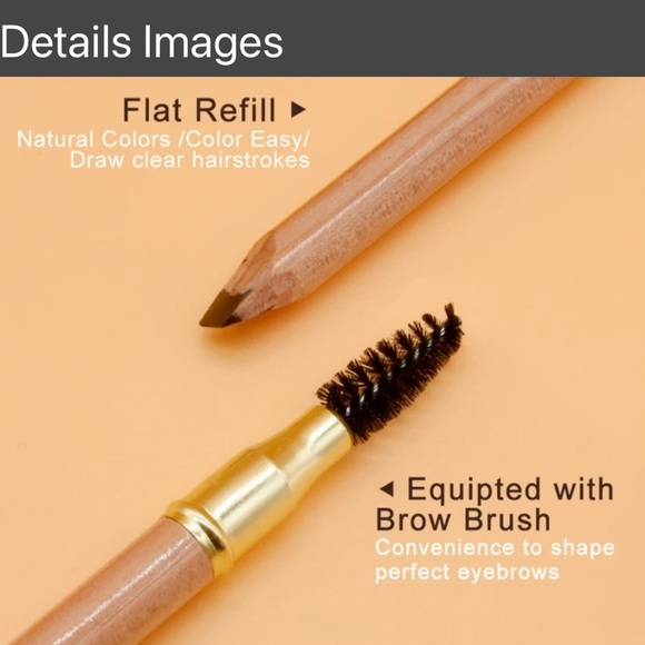 Flat Tip Eyebrow Pencil, Flat Refill, Waterproof (Pack of 2) - Picture 10 of 11